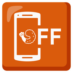 mobile phone off and fried shrimp