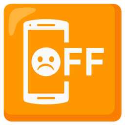 mobile phone off and frowning face