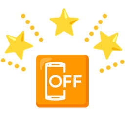 mobile phone off and glowing star