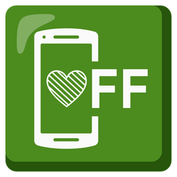 mobile phone off and green heart