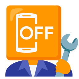 mobile phone off and hammer and wrench