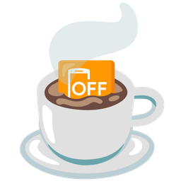 mobile phone off and hot beverage