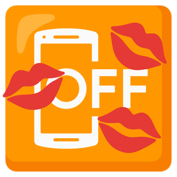 mobile phone off and kiss mark