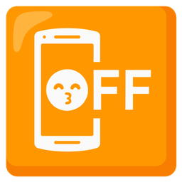 Mobile phone off and Kissing face with smiling eyes