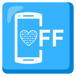 mobile phone off and light blue heart