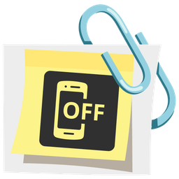 mobile phone off and linked paperclips