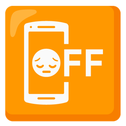 mobile phone off and pensive face