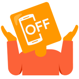 mobile phone off and person shrugging