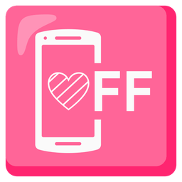 mobile phone off and pink heart
