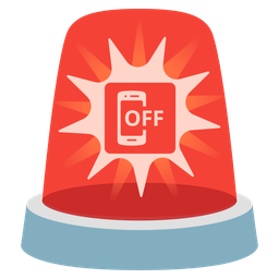 mobile phone off and police car light