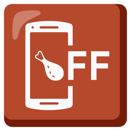 mobile phone off and poultry leg