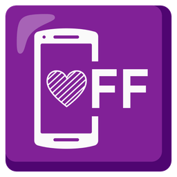 mobile phone off and purple heart