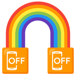 mobile phone off and rainbow