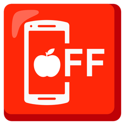 mobile phone off and red apple