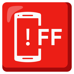 mobile phone off and red exclamation mark