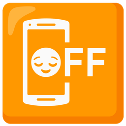 mobile phone off and relieved face