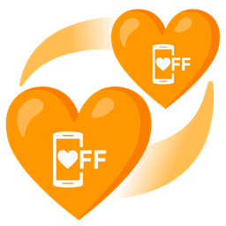 mobile phone off and revolving hearts