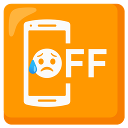 mobile phone off and sad but relieved face