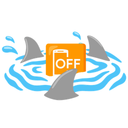 mobile phone off and shark