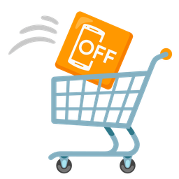 mobile phone off and shopping cart