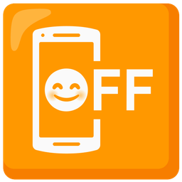 Mobile phone off and Smiling face with smiling eyes