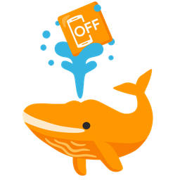 mobile phone off and spouting whale