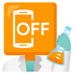 mobile phone off and test tube