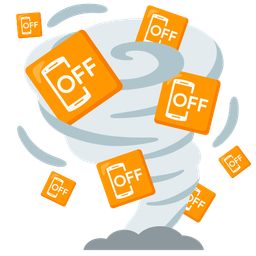 mobile phone off and tornado