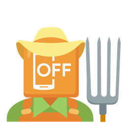 mobile phone off and tractor