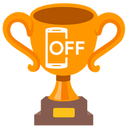 mobile phone off and trophy