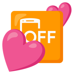 mobile phone off and two hearts