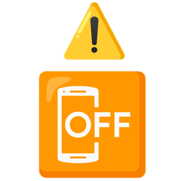 mobile phone off and warning