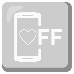 mobile phone off and white heart
