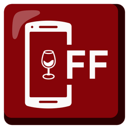 mobile phone off and wine glass