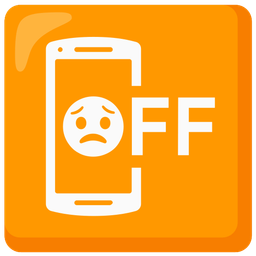 mobile phone off and worried face