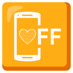 mobile phone off and yellow heart