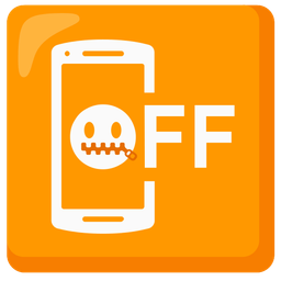 mobile phone off and zipper-mouth face