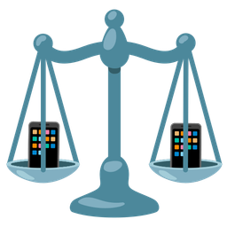 Mobile phone and Balance scale