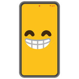 Mobile phone and Beaming face with smiling eyes