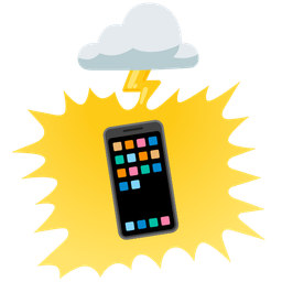 Mobile phone and Cloud with lightning