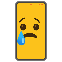 Mobile phone and Crying face