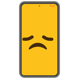 Mobile phone and Disappointed face