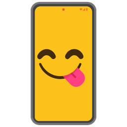 Mobile phone and Face savoring food