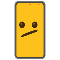 Mobile phone and Face with diagonal mouth