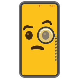 Mobile phone and Face with monocle