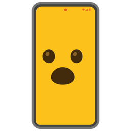 Mobile phone and Face with open mouth