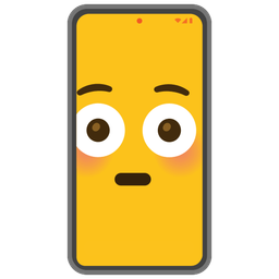 Mobile phone and Flushed face