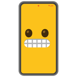 Mobile phone and Grimacing face
