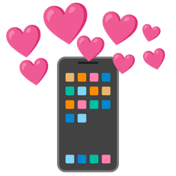 Mobile phone and Heart with arrow