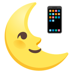 Mobile phone and Last quarter moon face